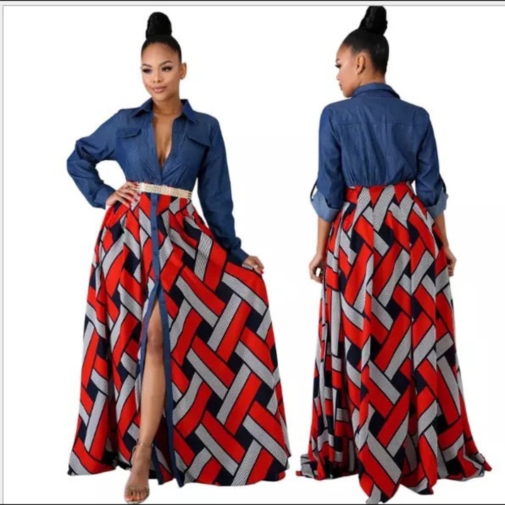 Denim Splice Dress